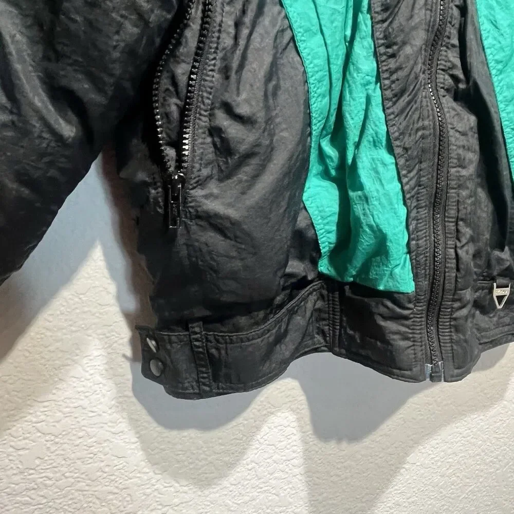 Vintage 80s 90s Tyrolia By HEAD‎ Ski Jacket Women’s Large Teal Black Retro  Coat - Picture 15 of 16